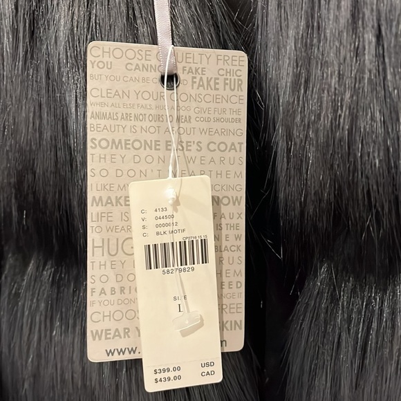 ANTHROPOLOGIE NWT Unreal Fur Faux Fur Jacket Size M. - Picture 11 of 11